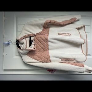 Abercrombie Cream and pink pullover. Medium.